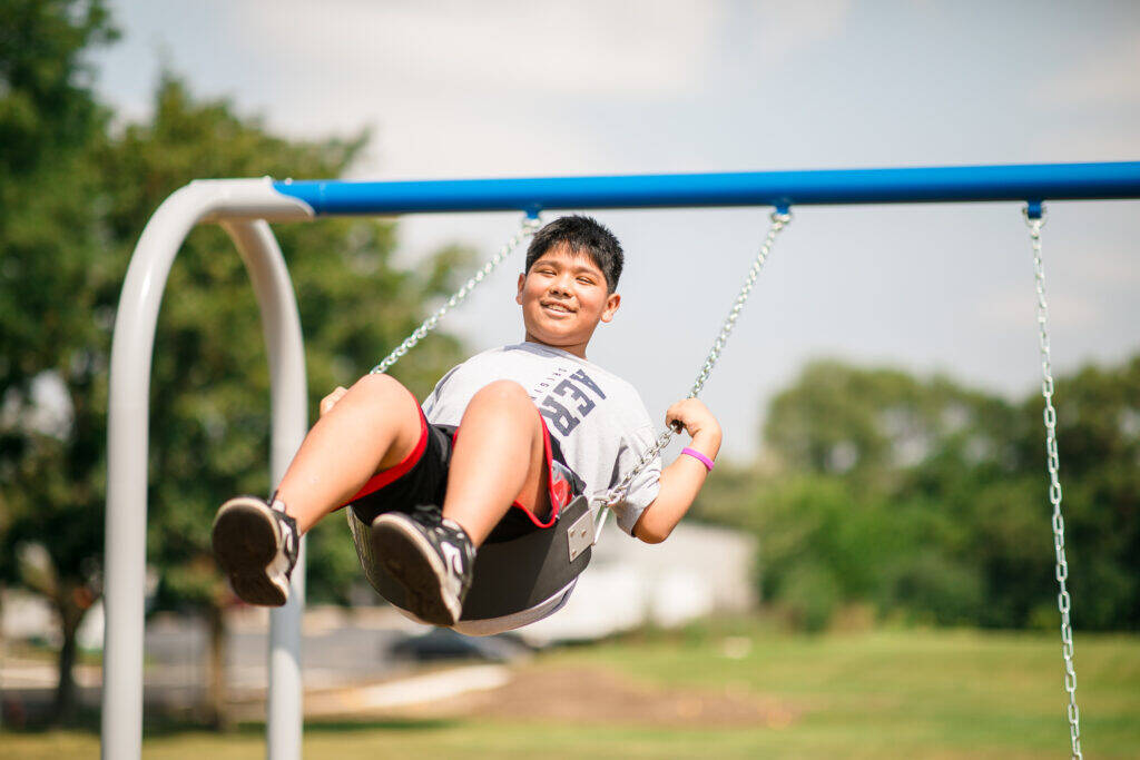 student on playground