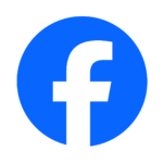 A white lowercase f centered on a solid blue circle, representing the Facebook logo, with a light gray background.