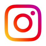 Instagram logo featuring a rounded square with a gradient of orange, pink, and yellow, containing a central circle and a smaller dot in the top right corner, symbolizing a camera.